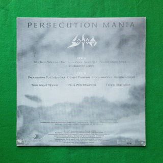 Sodom ‎ - Persecution Mania korea lp vinyl record Unique Monochrome Back Cvr EX - 2