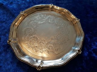 A Solid Silver,  Engraved,  Edwardian Card Tray.  1904.