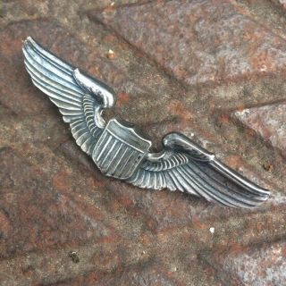 Wwii 3” Us Army Air Force Sterling Pilot Wings Pin Badge
