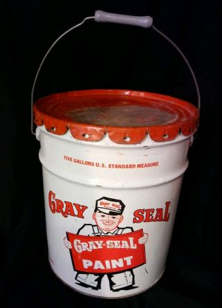 Vintage Gray Seal Paint 5 Gallon Display Can Advertising/ Graphics
