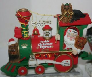 Yorkie Christmas Express Train Retired Htf Yorkshire Terrier Danbury