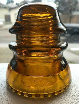 Honey Amber Cd 154 Dominion - 42 Glass Insulator