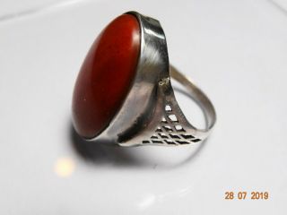ARTS AND CRAFTS SILVER AND JASPER RING 2