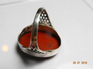 ARTS AND CRAFTS SILVER AND JASPER RING 3