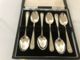 Lovely Cased Set Of 6 Solid Silver Coffee Spoons (c B & S) Sheffield 1964