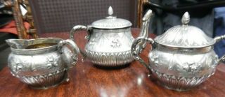 Childs Ornate Sterling Silver 3 - Piece Tea Set (little Set) Set