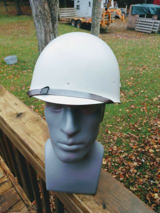 Vintage Post Wwii Ww2 Helmet Liner Painted White Medic Parade American Legion ?
