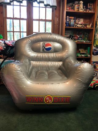 Huge Pepsi 1 One Winn Dixie Inflatable Chair Silver Color Never Displayed