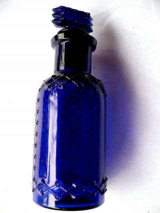 Dark Cobalt Blue Quilted Poison With Poison Stopper 3 3/4 Inch