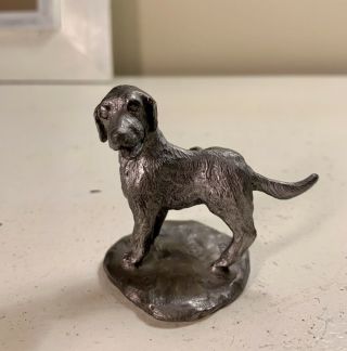 Vintage Michael Ricker Pewter Dog Figurine Signed