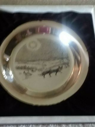 James Wyeth Sterling Silver Plate " Winter Fox " 8 Inch Diameter