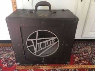 Vintage Rca Victor External Speaker Cabinet Art Deco 18 " Portable Case Amp