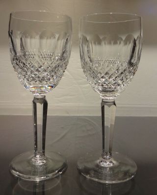 Vintage Waterford Crystal Colleen Tall (1986 -) Set Of 2 Claret Wine 6 1/2 "