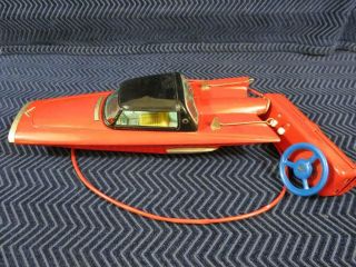 Vintage Japan Skk Sinsei Futuristic Space Car Tin Remote Battery Operated Toy