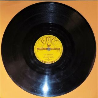 78 rpm rockabilly shellac JOHNNY CASH I Walk the Line/Get Rhythm 1956 Sun 241 V - 2