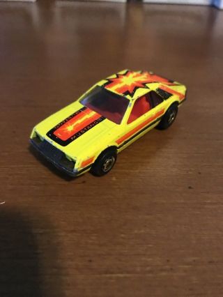 1979 Hot Wheels - Turbo Mustang - Blackwall - Yellow - Ford Cobra Fox Body