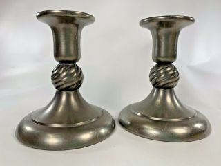 Royal Holland Pewter Candle Stick Holder Pair Made In Portugal Daalderop