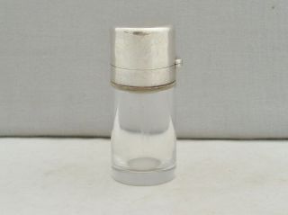 Silver Topped Glass Small Scent Bottle/smelling Salts W.  Stopper Chester 1890