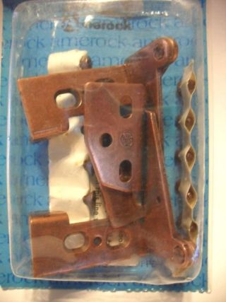 Vintage Nos Copper Plated Steel Cabinet Hinges 3/4 " Thick Overlay Flush Amerock