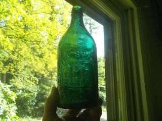 Quart Empire Spring Co Empire Water Slope Shoulder 1870s Green Mineral Water