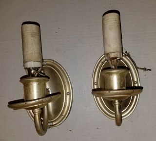 Antique Vintage Brass Candle Style Wall Sconces Fixtures
