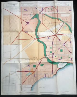 Vintage 1924 Melbourne Werribee Altona Australia Plans Design Town Planning Map