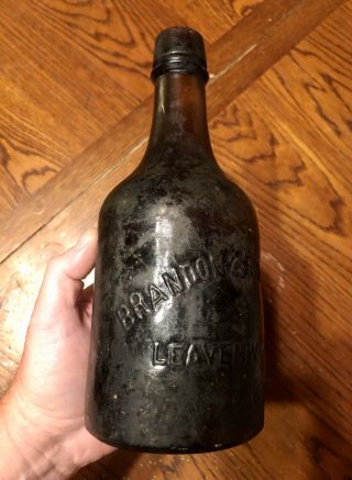 Early 1863 - 89 Leavenworth Kansas KS Beer Bottle BRANDON & KIRMEYER Civil War Era 2