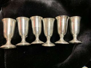 Set Of 6 Revere Pewter Cordial Glasses
