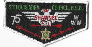 Oa 51 Shawnee 75th Anniv.  Flap Wht Bdr.  Greater St.  Louis Area Mo [mobx6 - 46c]