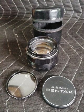 Vintage Asahi Pentax - Takumar 50mm F1.  4 Prime Lens