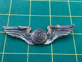 Ww2 Pre Wwii Us Army Air Force Air Crew Wings 3 3/16 " Sterling Pin Back 10 - 033