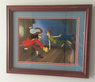 Peter Pan 1953 Walt Disney Vintage Lim Ed.  Serigraph Cel Framed Matted Backgrnd