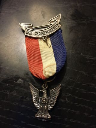 Vintage Bsa Boy Scouts Sterling Silver Eagle Scout Medal