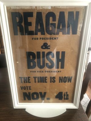 1980 Ronald Reagan Local Political Campaign Sign Standup Frame
