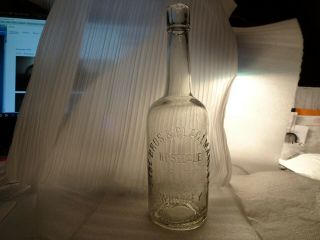 Western Glob Top Whiskey Bottle Siebe Bros.  & Plagmann S.  F.  Clear