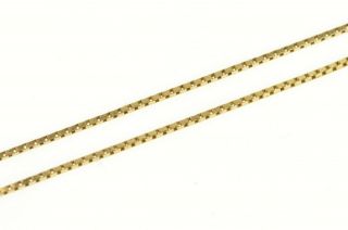 14k 0.  8mm Square Box Chain Simple Link Necklace 17 " Yellow Gold 93