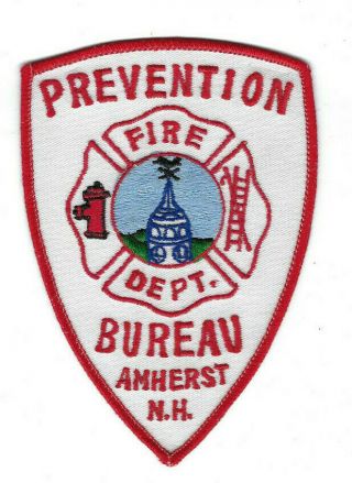 Amherst Nh Hampshire Fire Dept.  Prevention Bureau Patch - Clothback