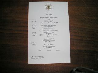 White House State Dinner Menu Dwight Eisenhower President Of Mexico 1959 Mateos