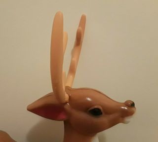 Christmas Reindeer Blow Mold W/ Antlers & Cord - VTG - No Bracket Rein Or Stand - 28 