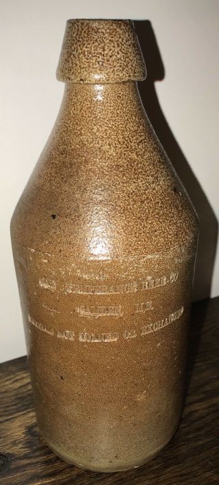 Uncommon Camden Maine Temperance Beer Co Stoneware Bottle Not Loaned / Exchanged