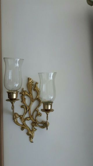 Vintage Solid Brass French Rococo Style Wall Sconce