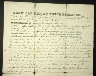 Deed For Parcel Of Land Town Of Merrimack Hampshire Hillsboro County 1837