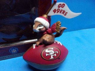 Hallmark 1999 San Francisco 49ers Christmas Ornament Nfl Football Squirrel Iob
