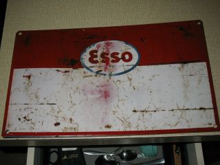 Esso Oil Sign 40cm X 24cm Year 1962 Ex Queensland Depot Very Old Suit Collector.