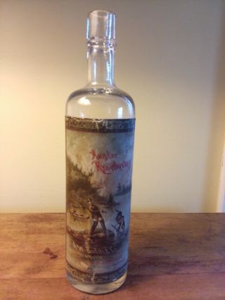 Antique Angler Rye Whiskey Pre Pro Bottle G.  B.  Lowerre Ny Importer Fishing Label