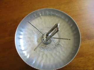 Vintage Hammered Aluminum Nut Bowl With Nutcracker And Picks