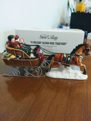 Dept 56 Snow Village Accessory " A Holiday Sleigh Ride Together " 54921