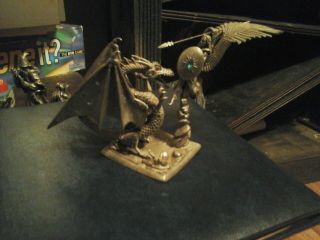 Pewter Archangel Michael Slaying The Dragon Made By Partha