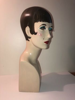 Vintage Mannequin Head Art Deco Mid Century Store Display Hand Painted