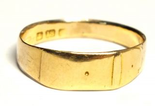 Vintage.  750 18ct Yellow Gold Art Deco Belt Design Band Ring,  T,  3.  51g - B70